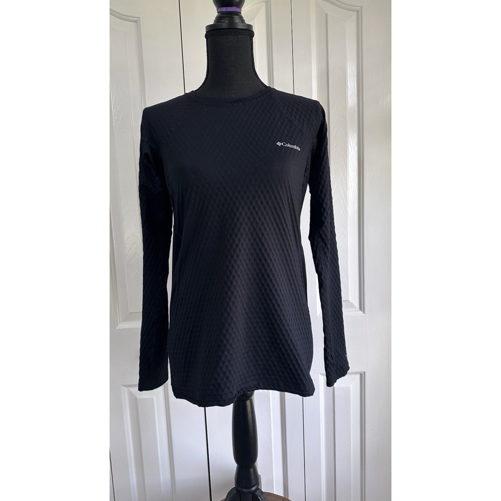 Columbia Women's Large Black Long Sleeve Crew Neck Base Layer Top Thumb Holes